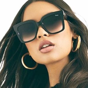 QUAY Icy Sunglasses Black Grey Fade Lenses